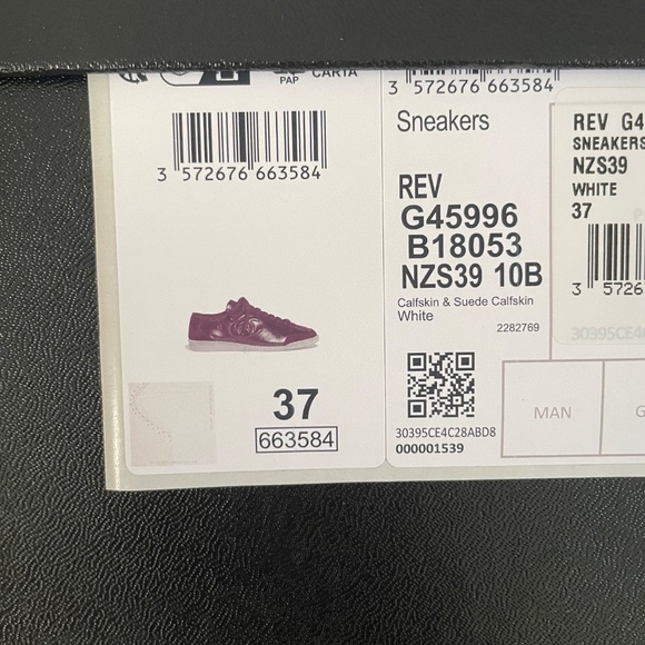 Brand New, New Season Chanel Calfskin & Suede White Sneakers 37. - Picture 10 of 10